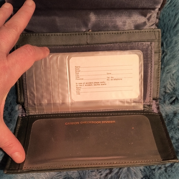 Vintage Wear Dark Green and Brown Leather Wallet - Picture 5 of 6